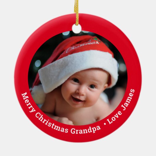 Eerste Kerstmis als opa Keramisch Ornament (Achterkant)