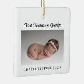 Eerste Kerstmis als opa New Baby Foto Keramisch Ornament (Rechts)