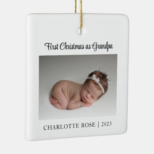 Eerste Kerstmis als opa New Baby Foto Keramisch Ornament (Rechts)