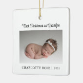 Eerste Kerstmis als opa New Baby Foto Keramisch Ornament (Links)