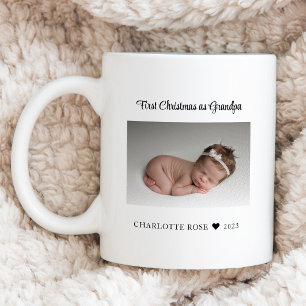 Eerste Kerstmis als opa New Baby Foto Koffiemok