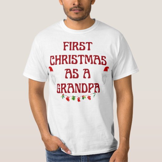 eerste Kerstmis als opa, Nieuw Pap Gift, Kerstmis T-shirt (Voorkant)