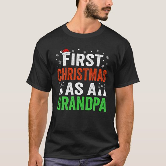 Eerste Kerstmis als opa nieuwe 1e kerstman T-shirt (Voorkant)