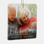 Eerste Kerstmis als Opa & Oma Baby Foto Keramisch Ornament (Rechts)