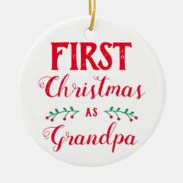 Eerste Kerstmis als opa wit met baby's foto Keramisch Ornament