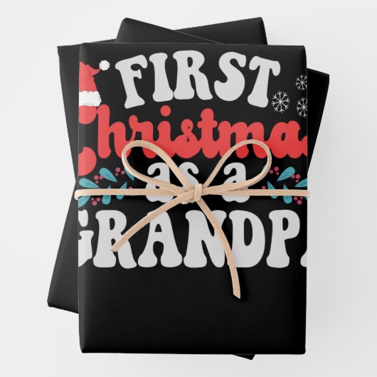 Eerste Kerstmis als opa Zwangerschap Baby Gift Inpakpapier Vel (In situ)