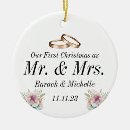 Eerste Kerstmis als Ornament met een huwelijkspaar