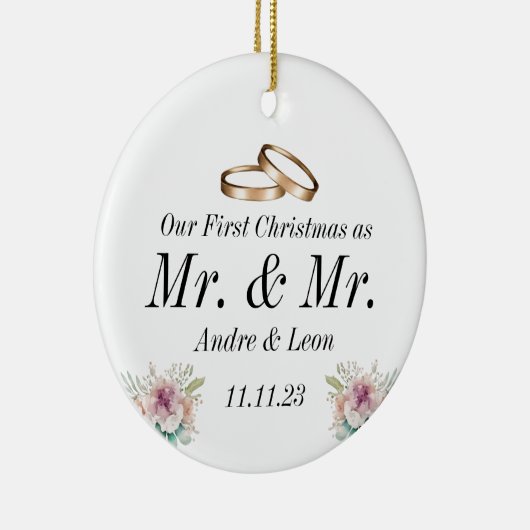 Eerste Kerstmis als Ornament met een huwelijkspaar (Rechts)