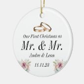 Eerste Kerstmis als Ornament met een huwelijkspaar (Links)