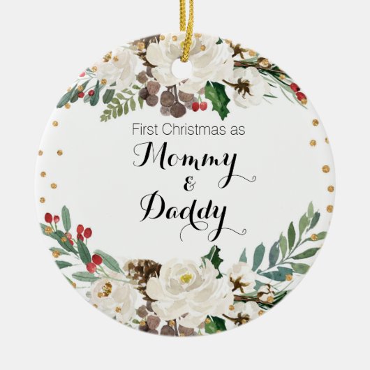 Eerste Kerstmis als ornament van mama en papa (Voorkant)