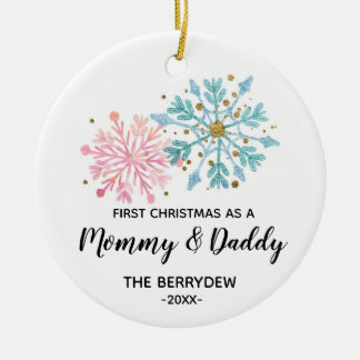 Eerste Kerstmis als ornament van mama en papa