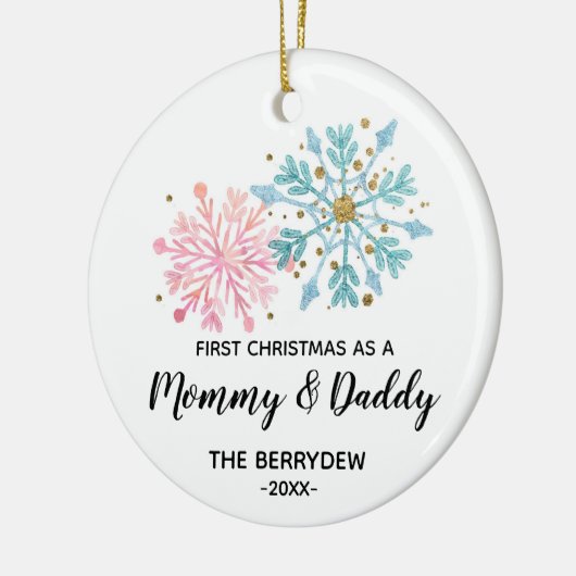 Eerste Kerstmis als ornament van mama en papa (Links)