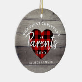 Eerste Kerstmis als ouderlijk ritueel op maat Keramisch Ornament (Rechts)