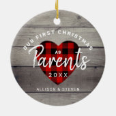 Eerste Kerstmis als ouderlijk ritueel op maat Keramisch Ornament (Achterkant)