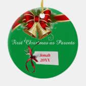 Eerste Kerstmis als Ouders Custom Ornament (Achterkant)