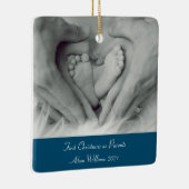 Eerste Kerstmis als ouders op maat Keramisch Ornament (Rechts)