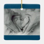 Eerste Kerstmis als ouders op maat Keramisch Ornament (Achterkant)