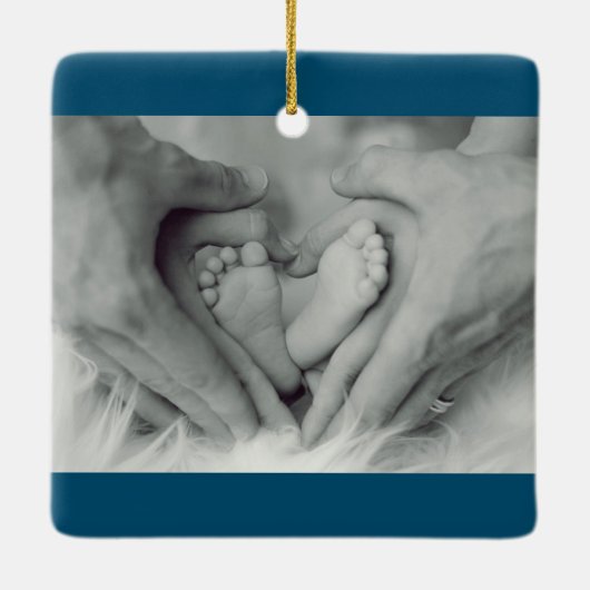 Eerste Kerstmis als ouders op maat Keramisch Ornament (Achterkant)