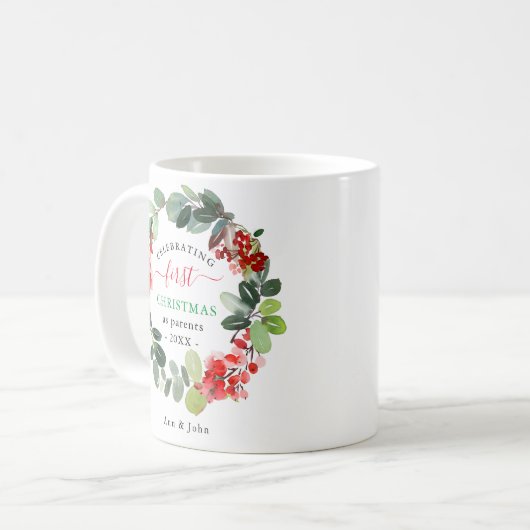 Eerste Kerstmis als Ouderschapsfeestdag - Aangepas Koffiemok (Voorkant links)