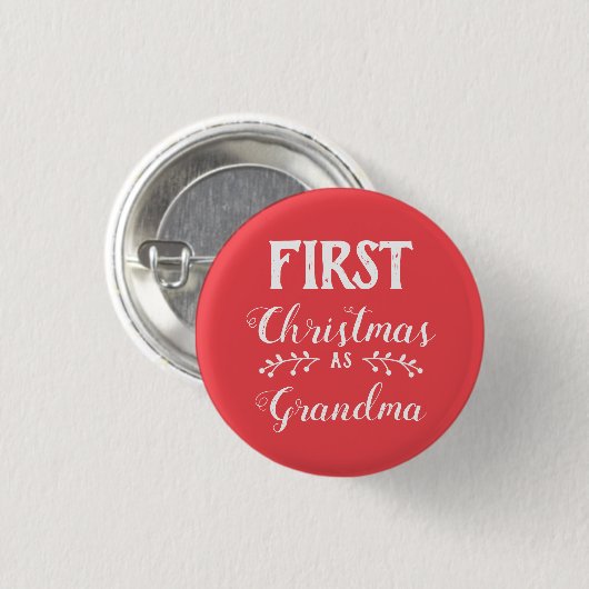 Eerste Kerstmis als overeenkomst tussen grootmafam Ronde Button 3,2 Cm (Voorkant /achterkant)