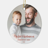 Eerste Kerstmis als pa Full Photo Faded Keramisch Ornament (Links)