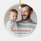 Eerste Kerstmis als pa Full Photo Faded Keramisch Ornament (Achterkant)