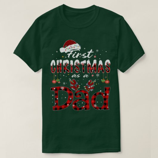 Eerste Kerstmis als pap 1 kerstmis T-shirt (Design voorkant)