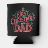 Eerste Kerstmis als pap bijpassend Kerstmis Blikjeskoeler (Voorkant)