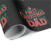 Eerste Kerstmis als pap bijpassend Kerstmis Cadeaupapier (Rol Hoek)