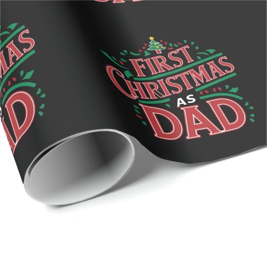 Eerste Kerstmis als pap bijpassend Kerstmis Cadeaupapier (Rol Hoek)