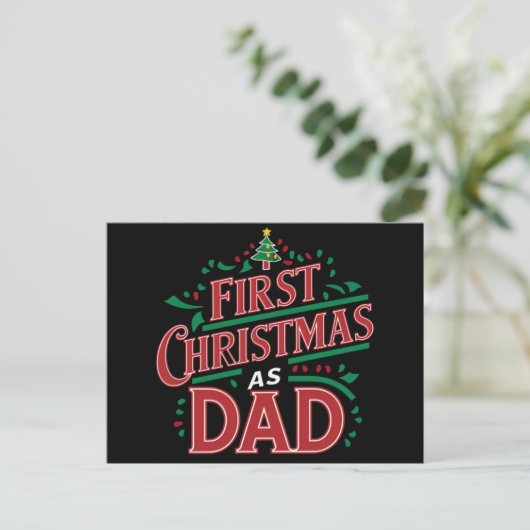 Eerste Kerstmis als pap bijpassend Kerstmis Feestdagenkaart (Staand voorkant)