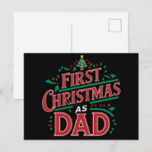 Eerste Kerstmis als pap bijpassend Kerstmis Feestdagenkaart (Voorkant / Achterkant)