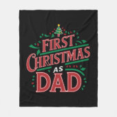 Eerste Kerstmis als pap bijpassend Kerstmis Fleece Deken (Voorkant)