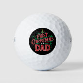 Eerste Kerstmis als pap bijpassend Kerstmis Golfballen (Voorkant)