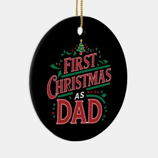 Eerste Kerstmis als pap bijpassend Kerstmis Keramisch Ornament (Rechts)