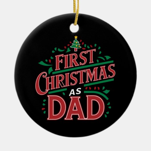 Eerste Kerstmis als pap bijpassend Kerstmis Keramisch Ornament (Voorkant)