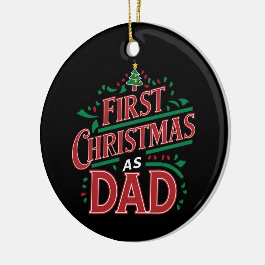 Eerste Kerstmis als pap bijpassend Kerstmis Keramisch Ornament (Links)