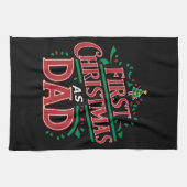 Eerste Kerstmis als pap bijpassend Kerstmis Theedoek (Horizontaal)