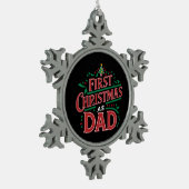 Eerste Kerstmis als pap bijpassend Kerstmis Tin Sneeuwvlok Ornament (Links)