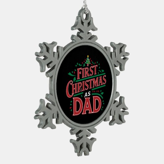 Eerste Kerstmis als pap bijpassend Kerstmis Tin Sneeuwvlok Ornament (Links)