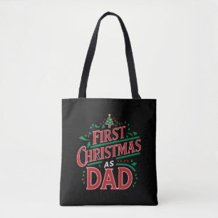 Eerste Kerstmis als pap bijpassend Kerstmis Tote Bag