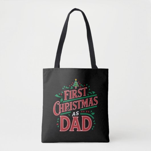 Eerste Kerstmis als pap bijpassend Kerstmis Tote Bag (Voorkant)
