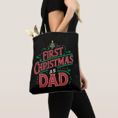 Eerste Kerstmis als pap bijpassend Kerstmis Tote Bag (Dichtbij)