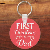 Eerste Kerstmis als pap-gezin overeenkomende witte Sleutelhanger (Voorkant)