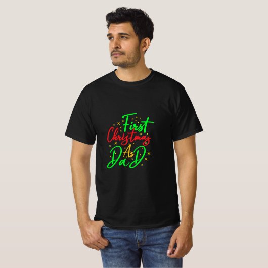 Eerste Kerstmis als pap - T-shirt (Voorkant volledig)
