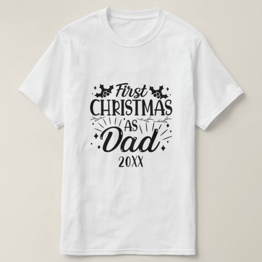 Eerste Kerstmis als pap T-shirt (Design voorkant)