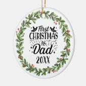 Eerste Kerstmis als pap Waterverf Wreate Keramisch Ornament (Links)