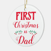 Eerste Kerstmis als pap wit met foto Keramisch Ornament (Links)