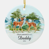Eerste Kerstmis als papa Deer Keepaskerst Keramisch Ornament (Voorkant)