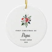Eerste Kerstmis als Papa | Eenvoudig en Elegant Keramisch Ornament (Voorkant)